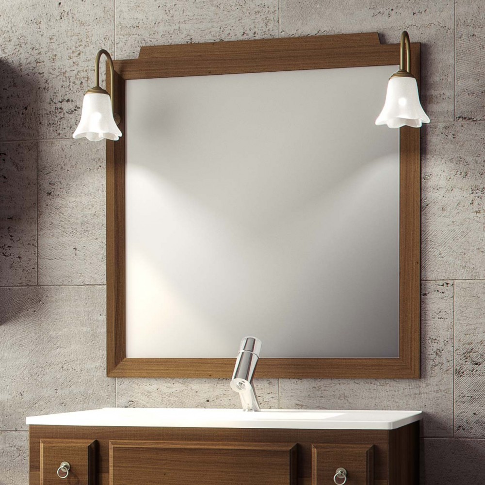 Conjunto de baño Mizar: Mueble, lavabo + espejo Sinatra 80 cm